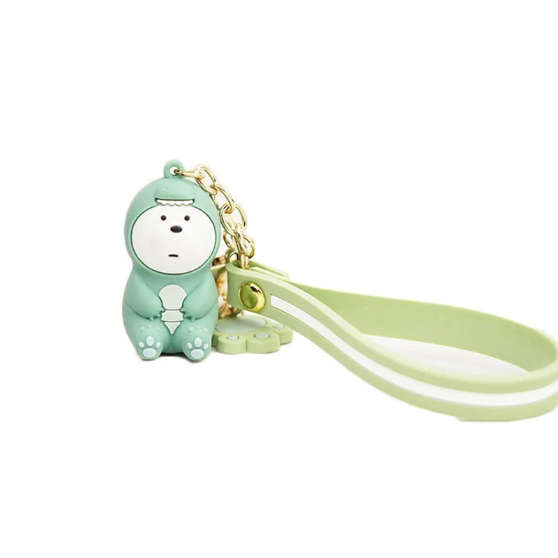 Ice bear Мы Голые Медведи, брелок для ключей, аниме куклы, Мультяшные животные, брелок Панда, Полярный коричневый медведь, кавайная кукла для детей, детская игрушка, подарок - Цвет: Ice bear