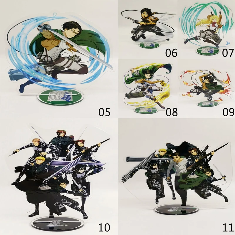 

Attack On Titan Figures Acrylic Decor Stand Jäger Ackerman Arlert Smith Anime Characters Models Plate Holder Desktop Ornaments