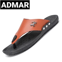 admar luxury brand casual shoes men sandals slippers slides summer flip flops beach men shoes leather sandalias zapatos hombre