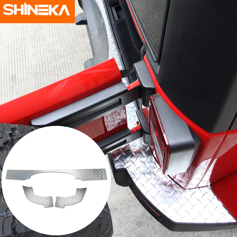 SHINEKA задняя защитная накладка для Jeep Wrangler JK 2007- Автомобильная задняя дверь порога защитная пластина для Jeep Wrangler JK
