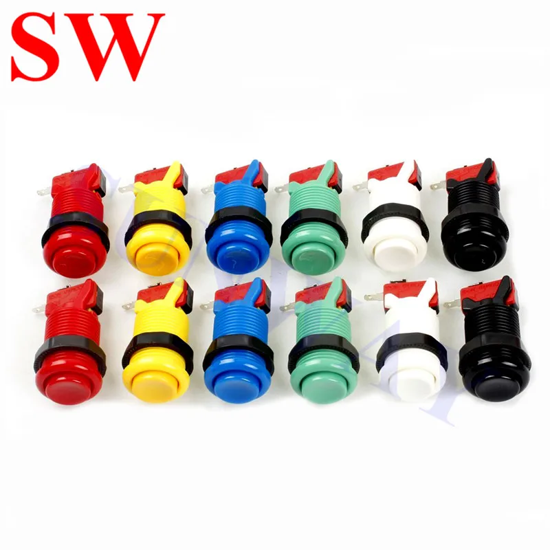 12 шт./лот Синяя кнопка в стиле Happ + микропереключатель для аркадных игр сделай сам