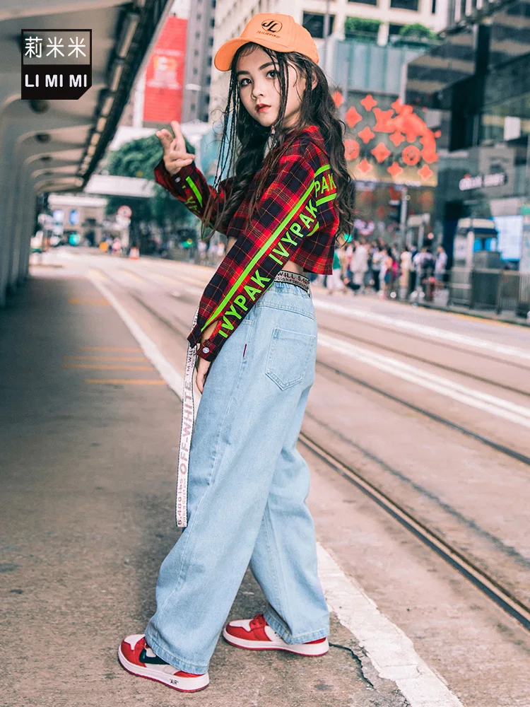 Модные танцевальные костюмы в стиле хип-хоп для детей мальчиков и девочек