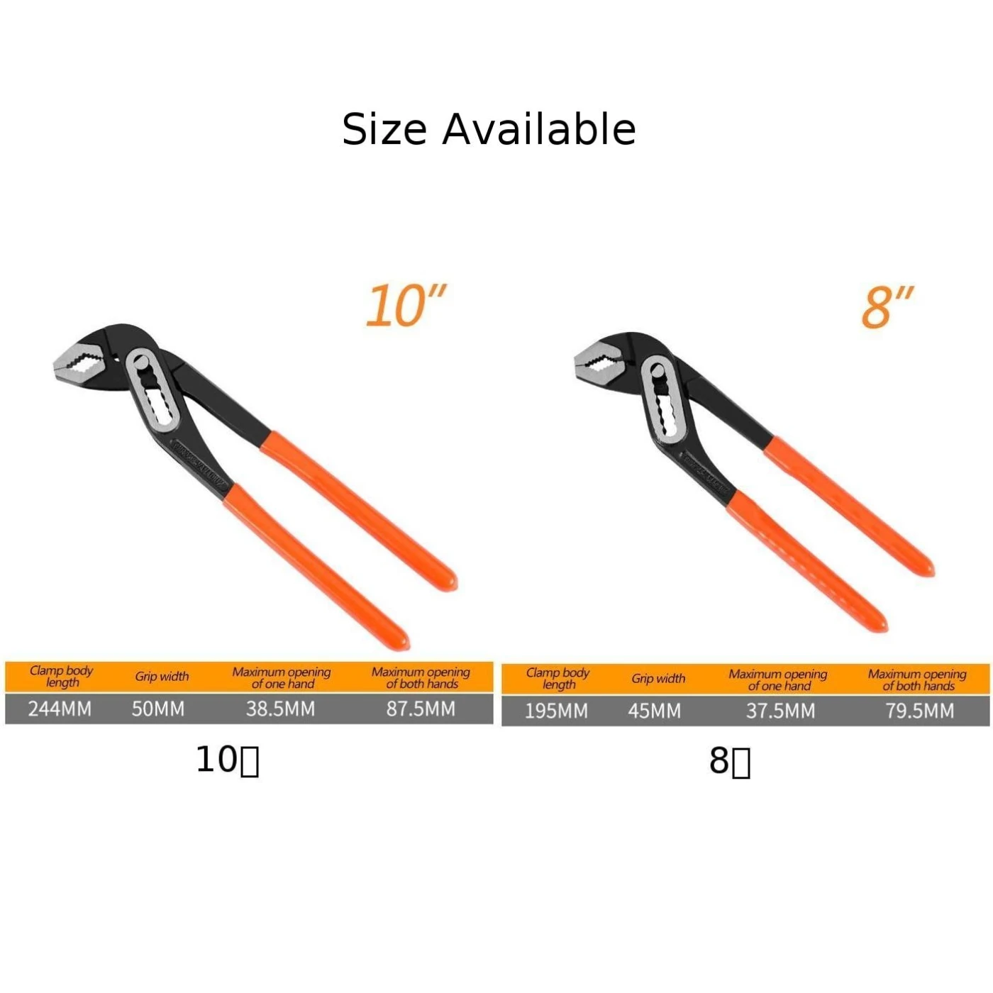 

Adjustable clamp head Wrench Chrome vanadium steel 8/10 Ergonomic design