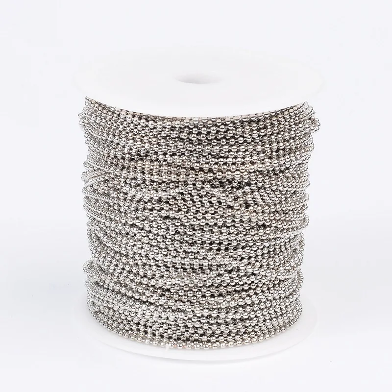 2 мм 100 м/рулон металлические шарики цепочки для изготовления украшений фурнитура