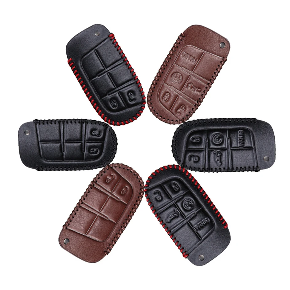 

Key Wallets Key Cover Case For Dodge Journey Caliber 1500 Challenger Charger Hand-woven Smoky Grey Metal Keyring Keychain