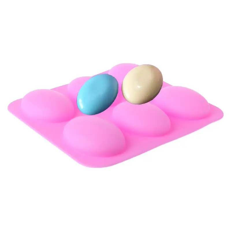 

6 Cavity Oval Shaped Silicone Mold For Soap Chocolate Cake Baking Bakeware Handmade Pudding Pastry Mould