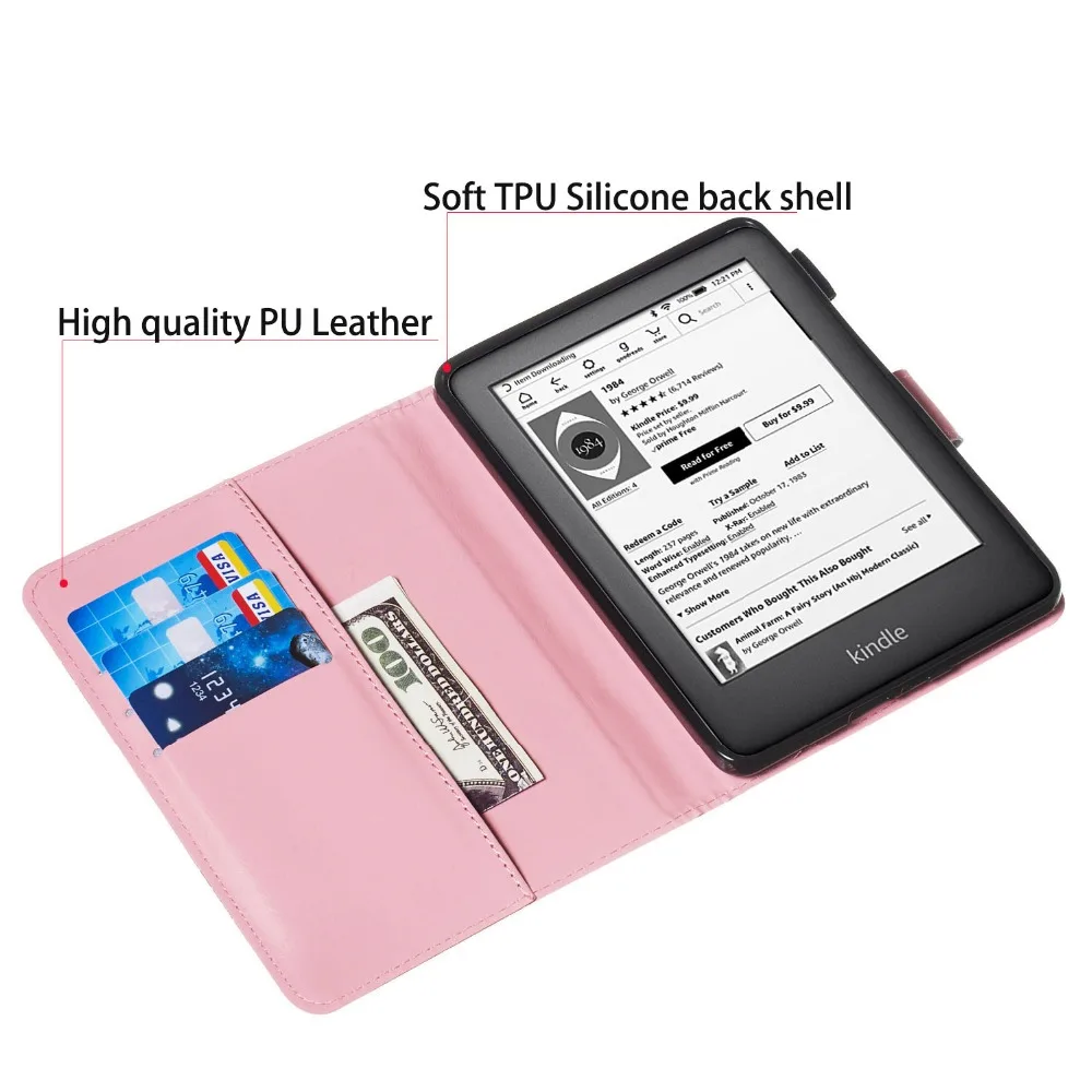 Чехол для Amazon All New Kindle 10 поколения, 6 дюймов,, выпущен из искусственной кожи, смарт-чехол для всех новых Kindle чехол+ подарок