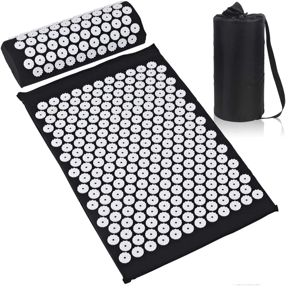 

CoolFit Acupressure Massage Mat Pillow Set Acupuncture mat Yoga Mat for Relieve Stress Back Neck Sciatic Pain Relaxation Tension