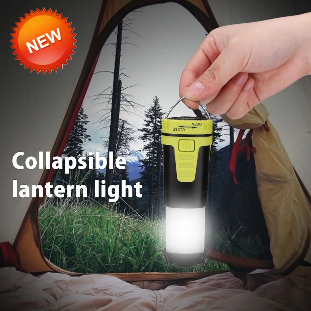 

Newest 5 Modes Lighting Tent Lamp With Hook LED Portable Lantern Collapsible Retractable Camping Light Outdoor Emergency Lights