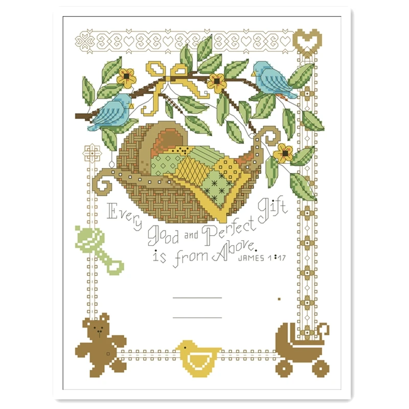 Идеальный подарок посылка для вышивки крестиком Детская запись рождения 18ct 14ct 11ct