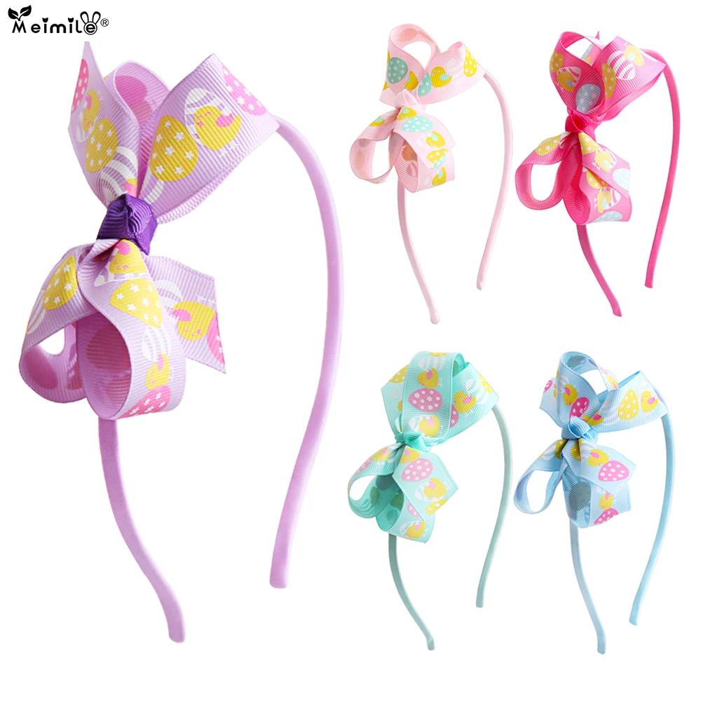 Красивый головной убор с бантом и цветочным принтом большим тонкие узкие детские