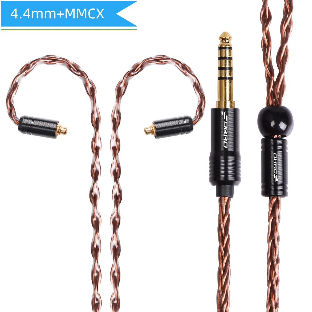 4.4mm MMCX Brown FDBRO 8 ядерный мини посеребренные компакт-дисков кабель IE80 MMCX 2Pin A2DC IM 2,5/3,5/4,4 мм балансный кабель для SE315 SE425 SE535 SE846 UE900 H3 - Цвет: 4.4mm MMCX Brown