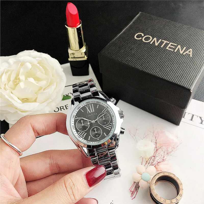 Розовое золото часы роскошные женские из нержавеющей стали для женщин Бизнес