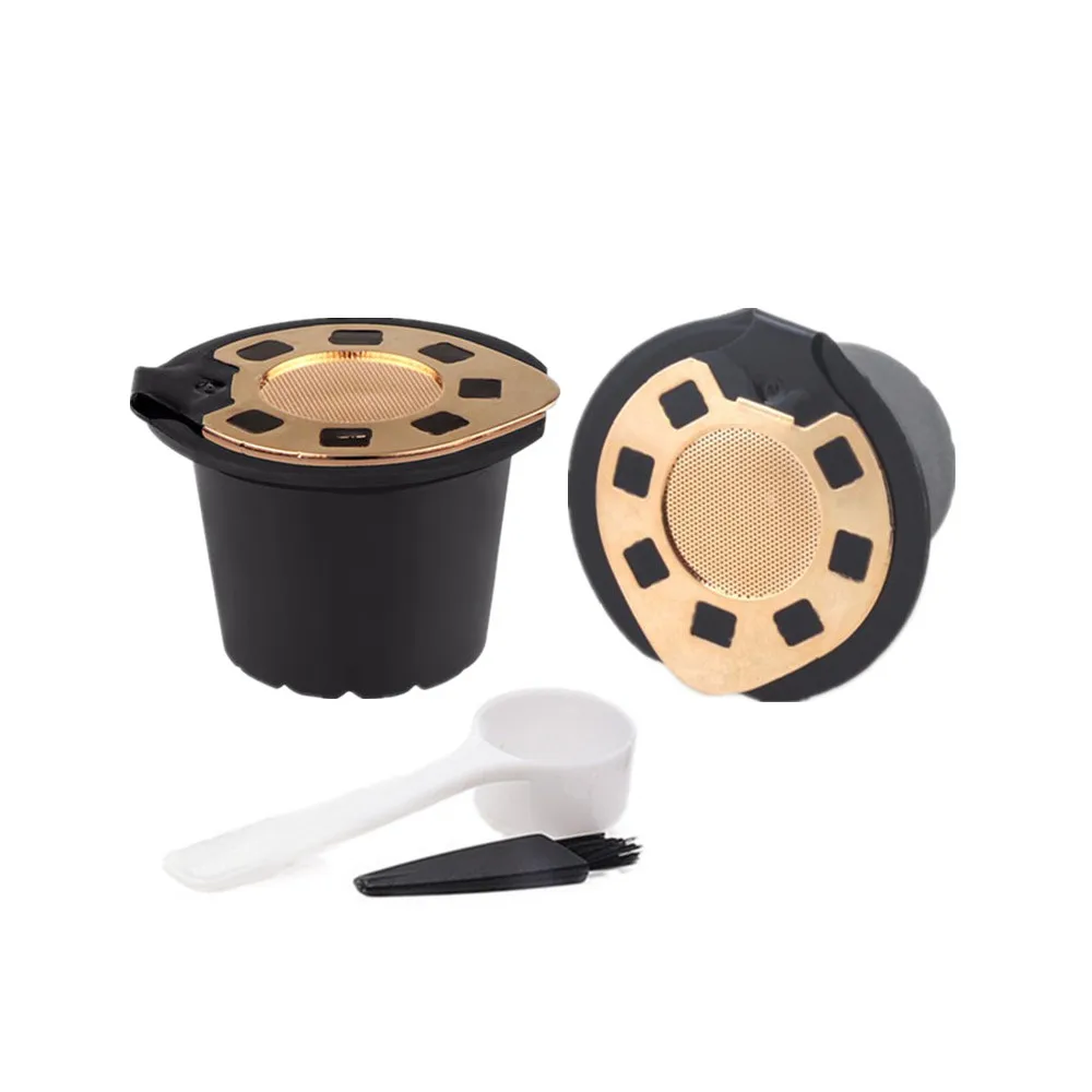 Фильтры для кофе Nespresso из нержавеющей стали Mech многоразовые кофейные капсулы Pod капельница корзина чашка Cafeteira серебро золото - Цвет: 2pcs gold