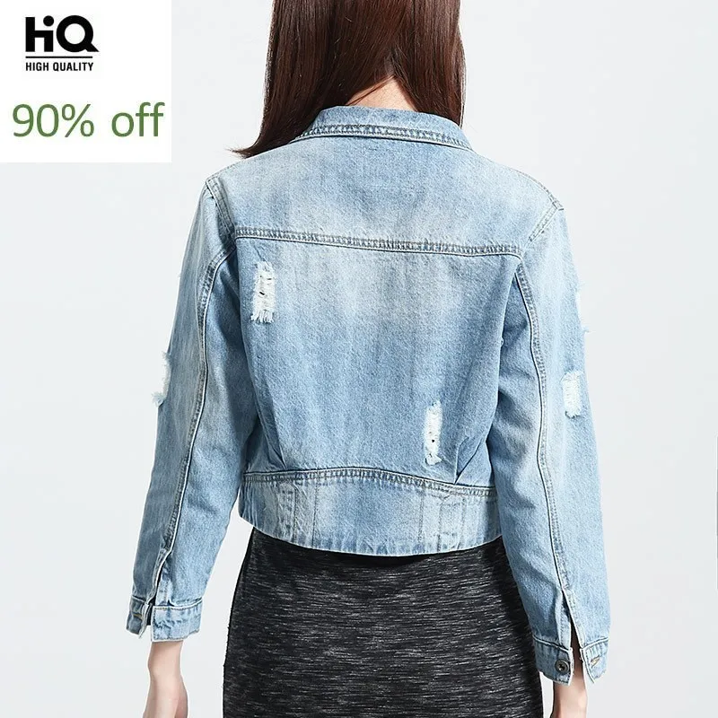 Новый дизайн модные женские облегающие короткие джинсовые куртки корейский