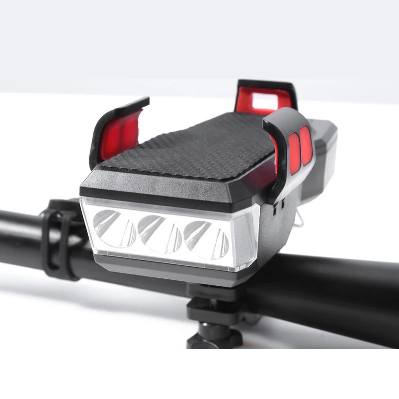 

4 in 1 Bicycle Light Bicycle Phone Holder Power bank Charger Bikes Bell MTB Bike Mobile Phone Bracket Support Bike Accessories