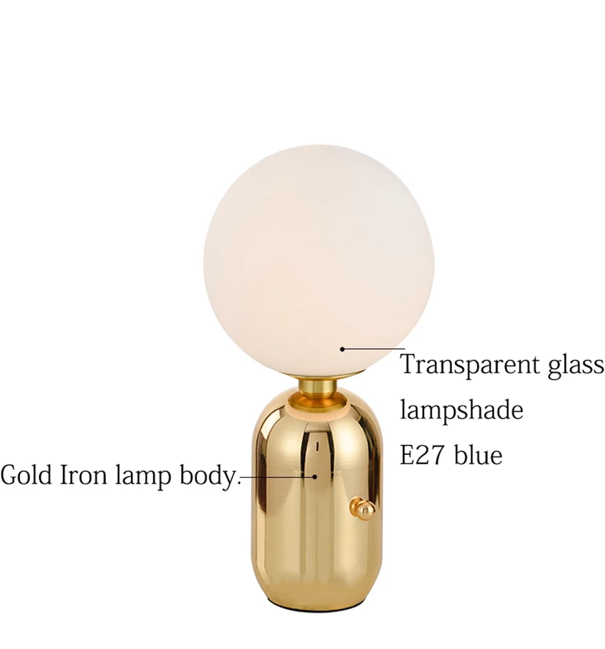 

Nordic LED Table Lamp Parachilna ABALLS Led Table Lights Desk Lamp Plate Metal Milky Frosted Glass Shades Reading Lamp Bedroom