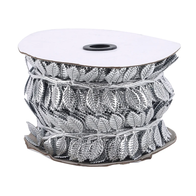 

Newborn Silver Leaves Gold Lace Leaf Trim Stretch Ribbon For Wedding Decor Gift Wrapping Apparel Sewing Trim Ribbon For Clothing