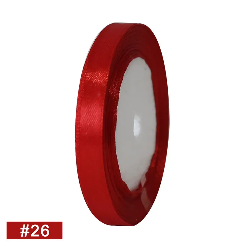 26 red 25 ярдов атласный Свадебный букет атласная лента DIY Искусственные Шелковые Розы товары для рукоделия Швейные аксессуары Скрапбукинг материал D1 - Цвет: 26 red