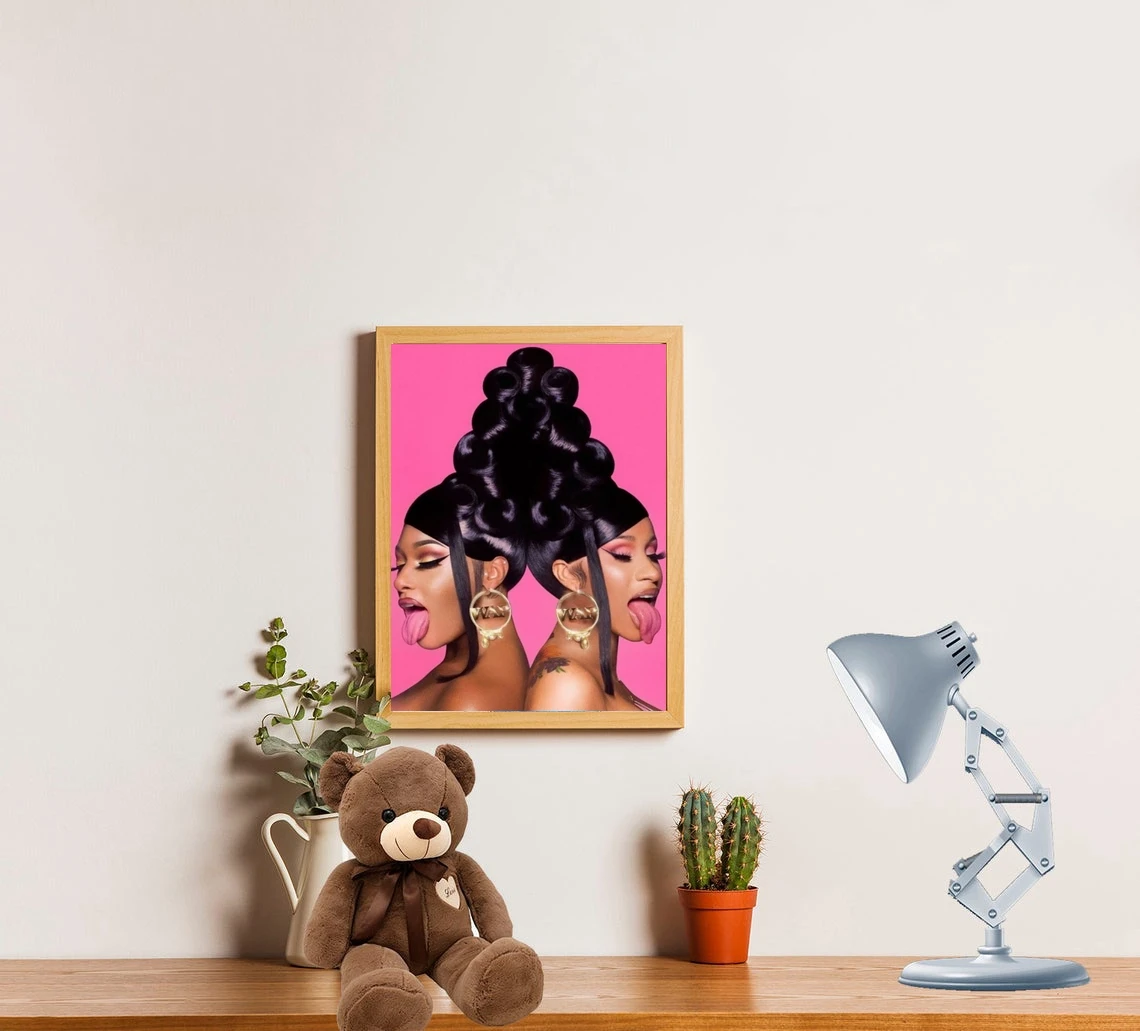 WAP Cardi B хип-хоп музыкальный постер холст картина печать украшение для домашней