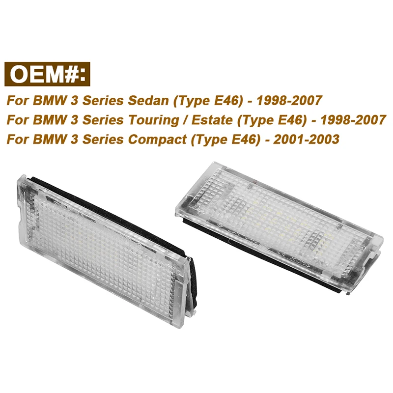 2x для BMW 3er E46 4D 1998-2003 светодиодный светильник номерного знака Лампа автомобиля
