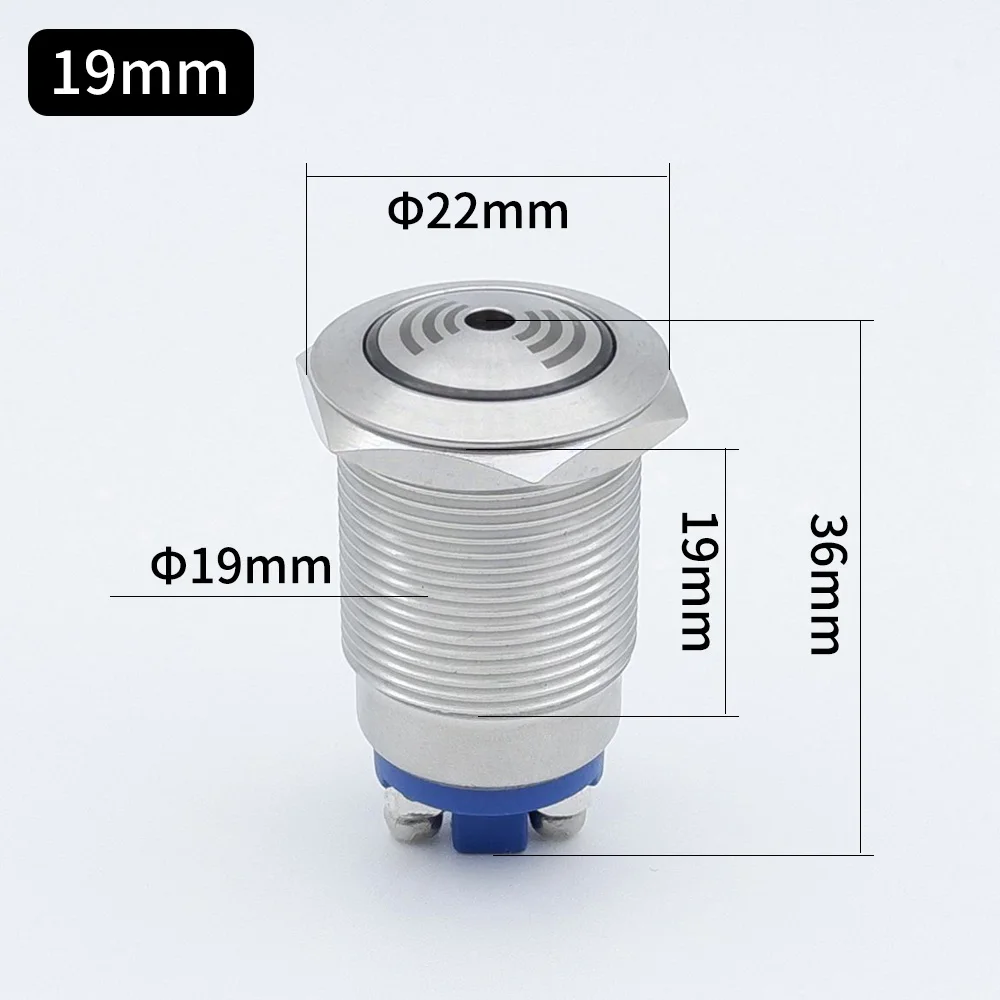 Buzzer 22mm 19mm Flash LED Alarm Indicator Light Signal Lamp Metal DC6V DC12V DC24V AC220V Intermittent Sound | Обустройство дома