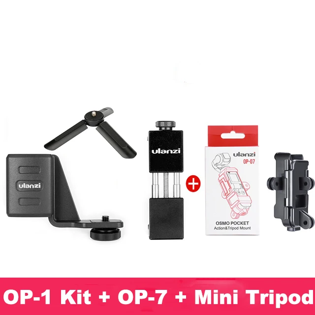 With OP-7 Tripod Ulanzi OP-1 Osmo карманные аксессуары держатель для мобильного телефона набор для крепления фиксированной стойки Кронштейн для Dji Osmo карманные Ручные камеры - Цвет: With OP-7 Tripod