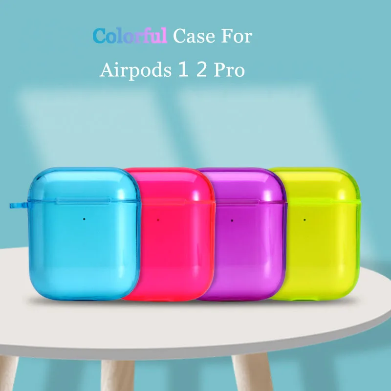 

Wireless Earphone Case for Airpods Case 1 2 Pro Protective Soft Cover for Apple Bluetooth AirPods Bags Charging Box Candy Color