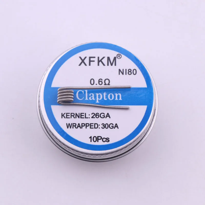 XFKM NI80 Alien Clapton Flat Twisted Fused с сопротивлением Quad Тигр нагревательная проволока Vape