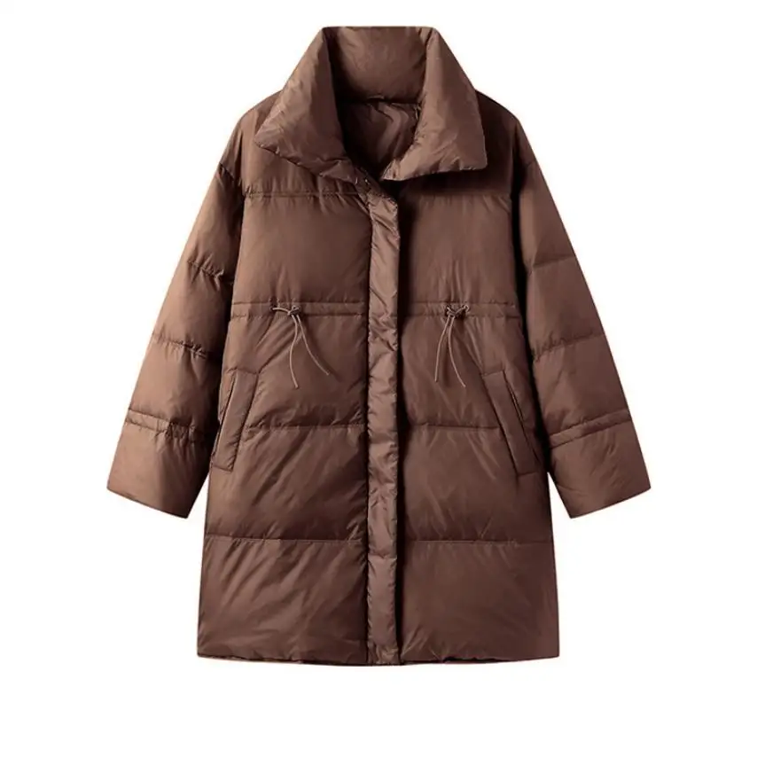 

Winter Fashion stand collar warm duck down coats female oversized fluffy down parkas warm duck Down coat F2070 dropshiping
