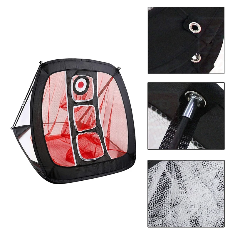

Portable Golf Practice Training Aids Mats 82 * 72 * 56cm Nylon Golf Practice Net Golf Indoor Outdoor Chipping Pitching Cages