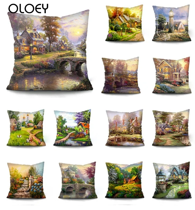 

Кантри Ретро Чехол для подушки двухсторонняя печать полиэстер Подушка Чехол декоративная наволочка для подушки Чехол диванных чехлов
