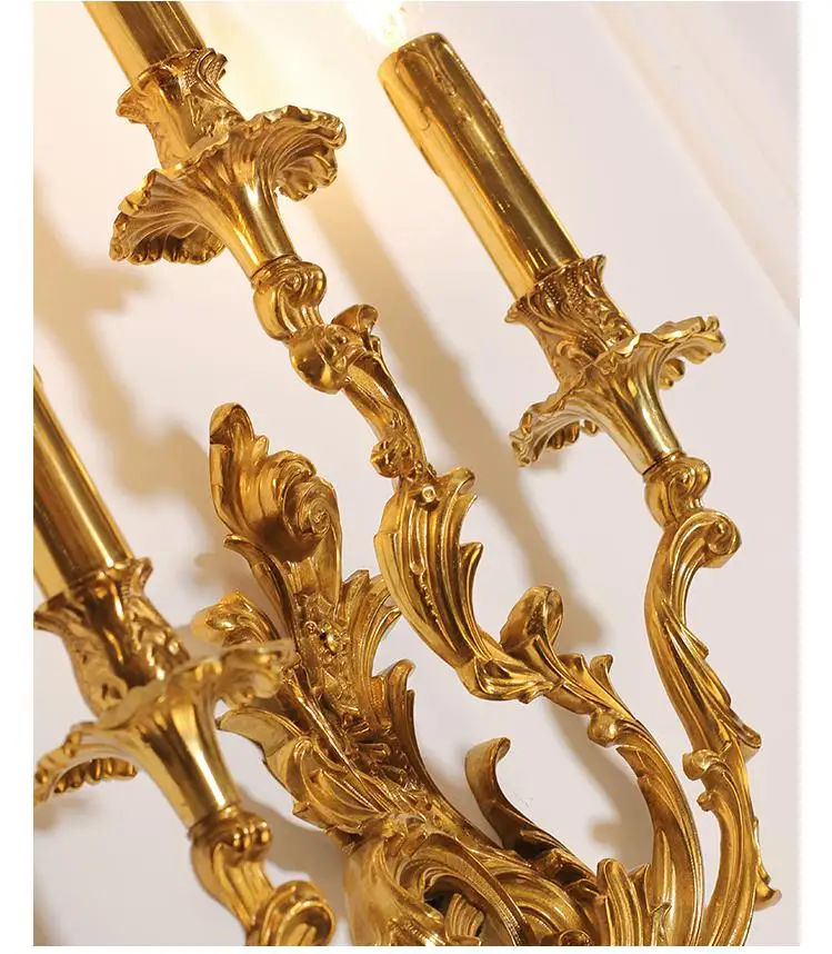 Медный светодиодный настенный светильник в форме свечи комнатный домашний для