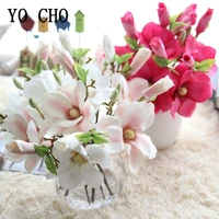 2 heads 3d silk flowers orchid magnolia branch small artificial orchid flowers for home wedding table party decor fake flowers