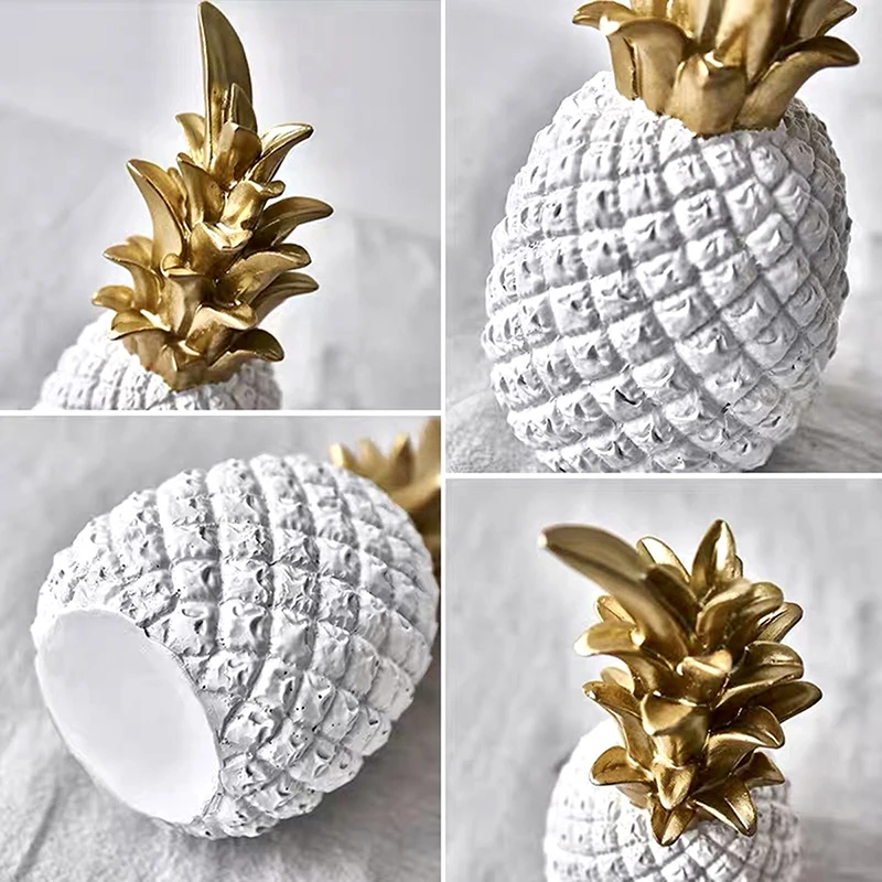 

Creative Pineapple Ananas Decoration Nordic Fruit Shape Golden Pineapple Decoration Resin Black White Home Bedroom Desktop Decor