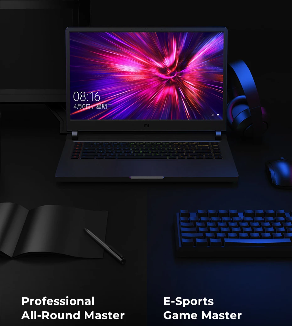 Xiaomi Mi игровой ноутбук с диагональю 15,6 дюймов, обновленный i5 8G/i7 16G DDR4 144Hz GTX1660Ti/RTX2060 NVIDIA 6GB DDR6 e-спортивный компьютер