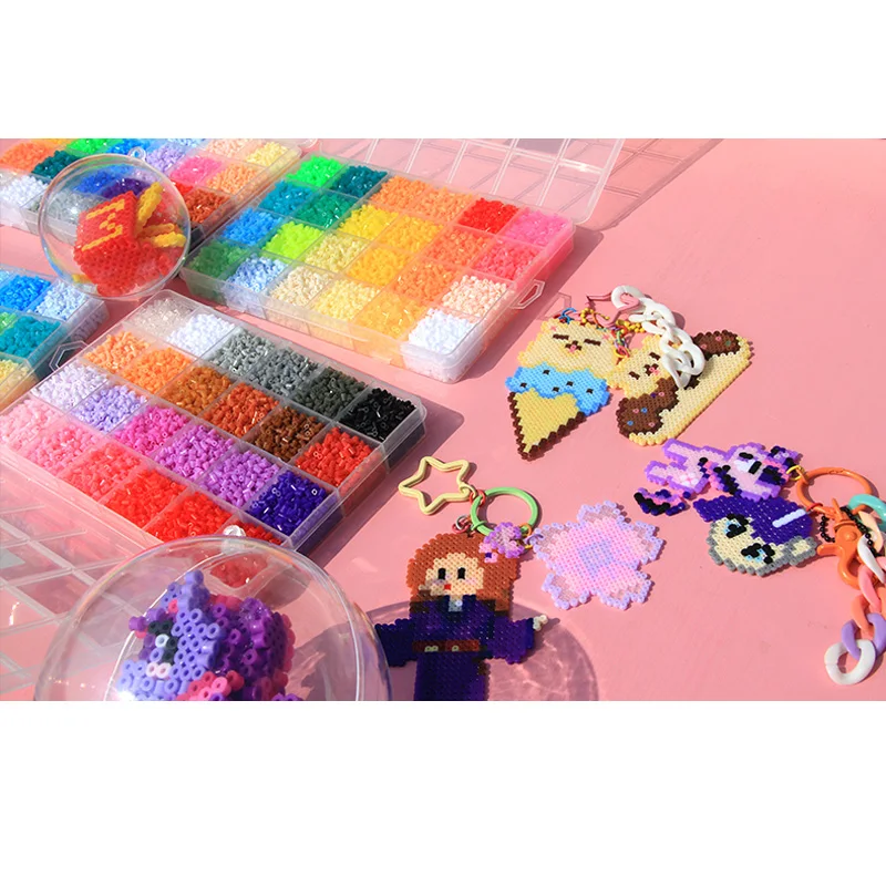 

JINLETONG 26400Pcs hama beads 2.6mm Fuse beads Perler Ironing Beads for Kids Hama Beads Diy 3D Puzzles Handmade Gift