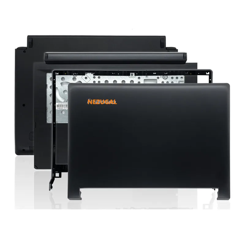 Задняя крышка для ноутбука Lenovo Flex 2 14/Передняя панель/петли/Упор для рук/нижний корпус черный 5CB0F76786