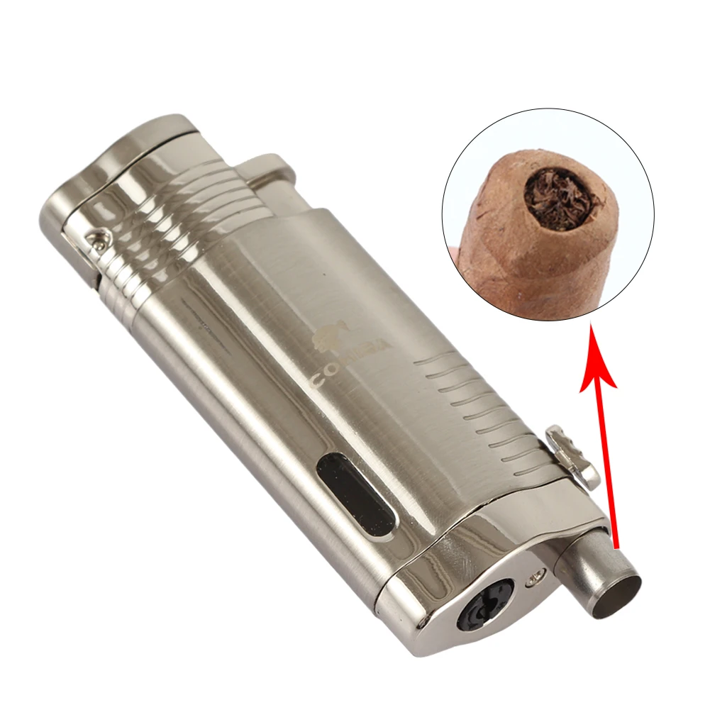 Ветрозащитная 3-струйная Зажигалка COHIBA для сигар карманная портативная зафонарь