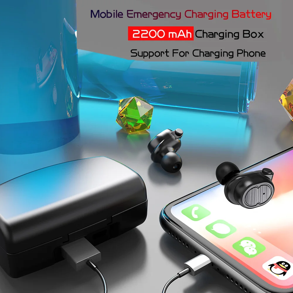 LIGE Touch Bluetooth наушники настоящие беспроводные TWS 5 0 спортивные 3D стерео бас
