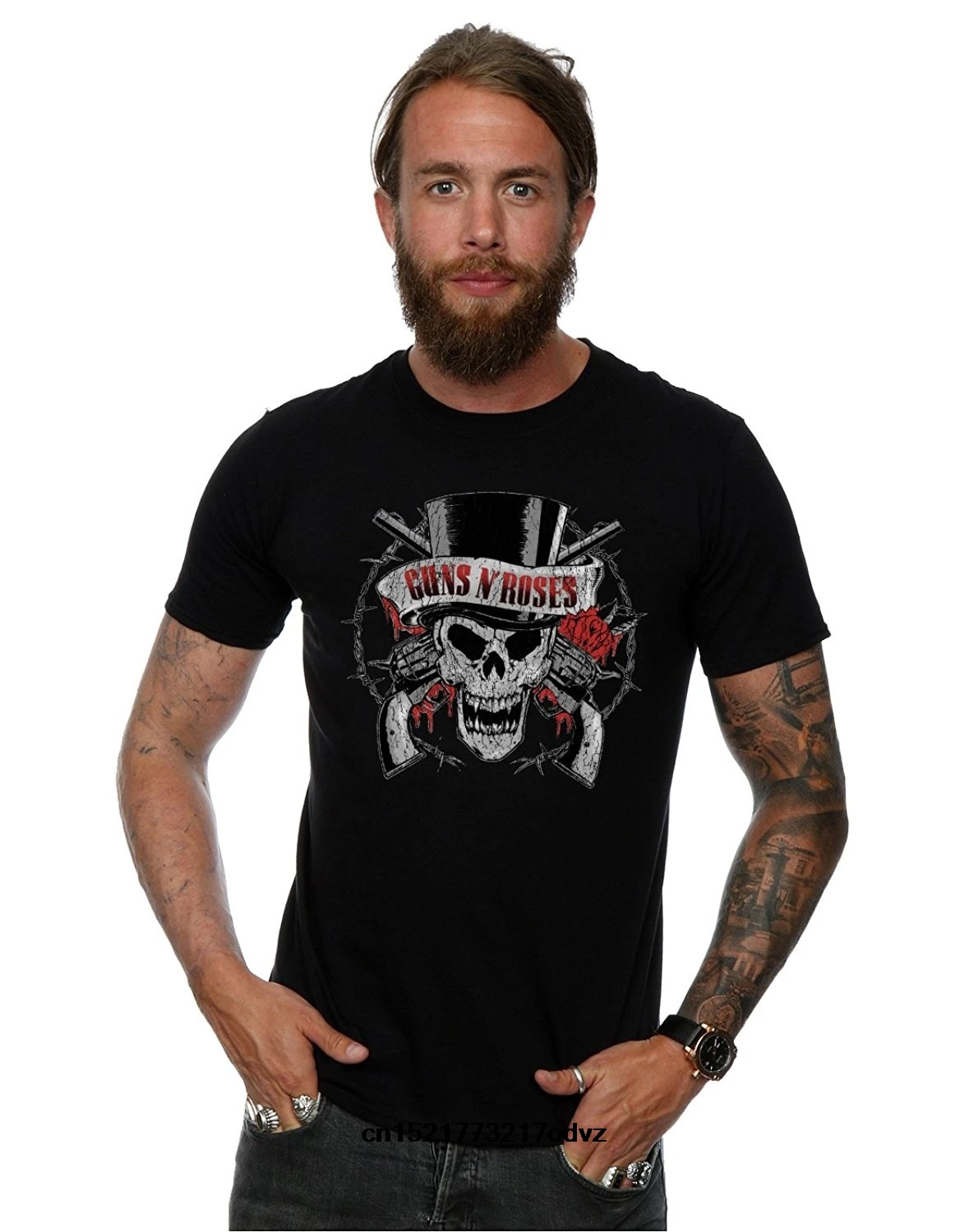 Мужская футболка guns N Roses Distressed Death's Head забавная с коротким рукавом новинка для