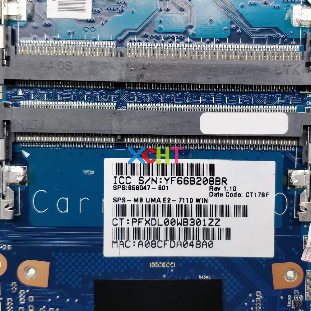 Материнская плата для ноутбука HP 14 14-an серии 858047-601 858047-001 6050A2822801-MB-A01 UMA w E2-7110