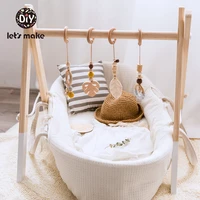 nordic style baby gym nursery wood baby toys play sensory bpa free organic material wooden frame infant room baby toys rattles