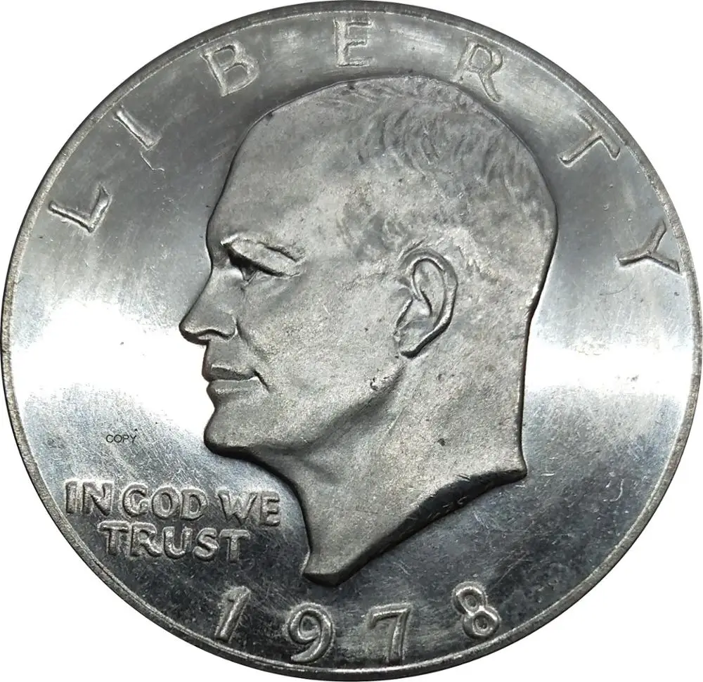 Moneda de copia de cobre niquelado de los Estados Unidos de Am&eacute;rica, D&oacute;lar de pisenhower 1978, Liberty In God, Wetrust-0