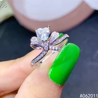 kjjeaxcmy fine jewelry natural aquamarine 925 sterling silver classic girl new adjustable ring support test hot selling