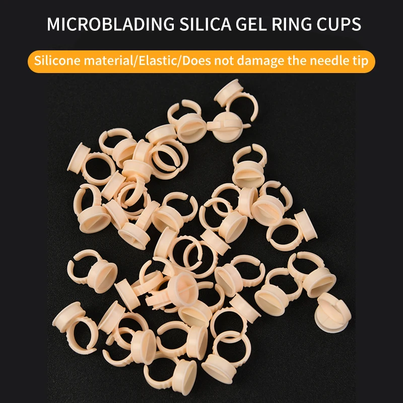Кольцо для татуировки бровей 100 шт. микроблейдинг пигмент клей держатель