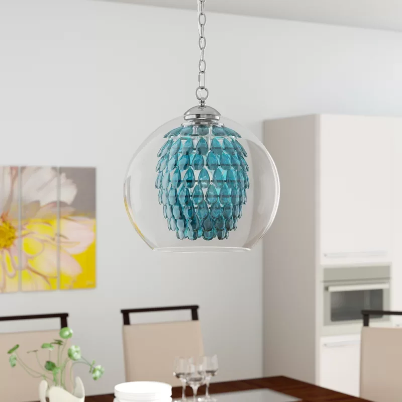 

American post-modern light luxury bedroom bedside chandelier personality creative bar single head glass crystal lamps