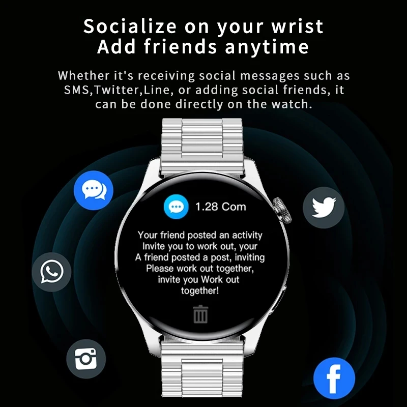 LIGE Новые смарт-часы с Bluetooth и вызовом для мужчин полностью сенсорные спортивные