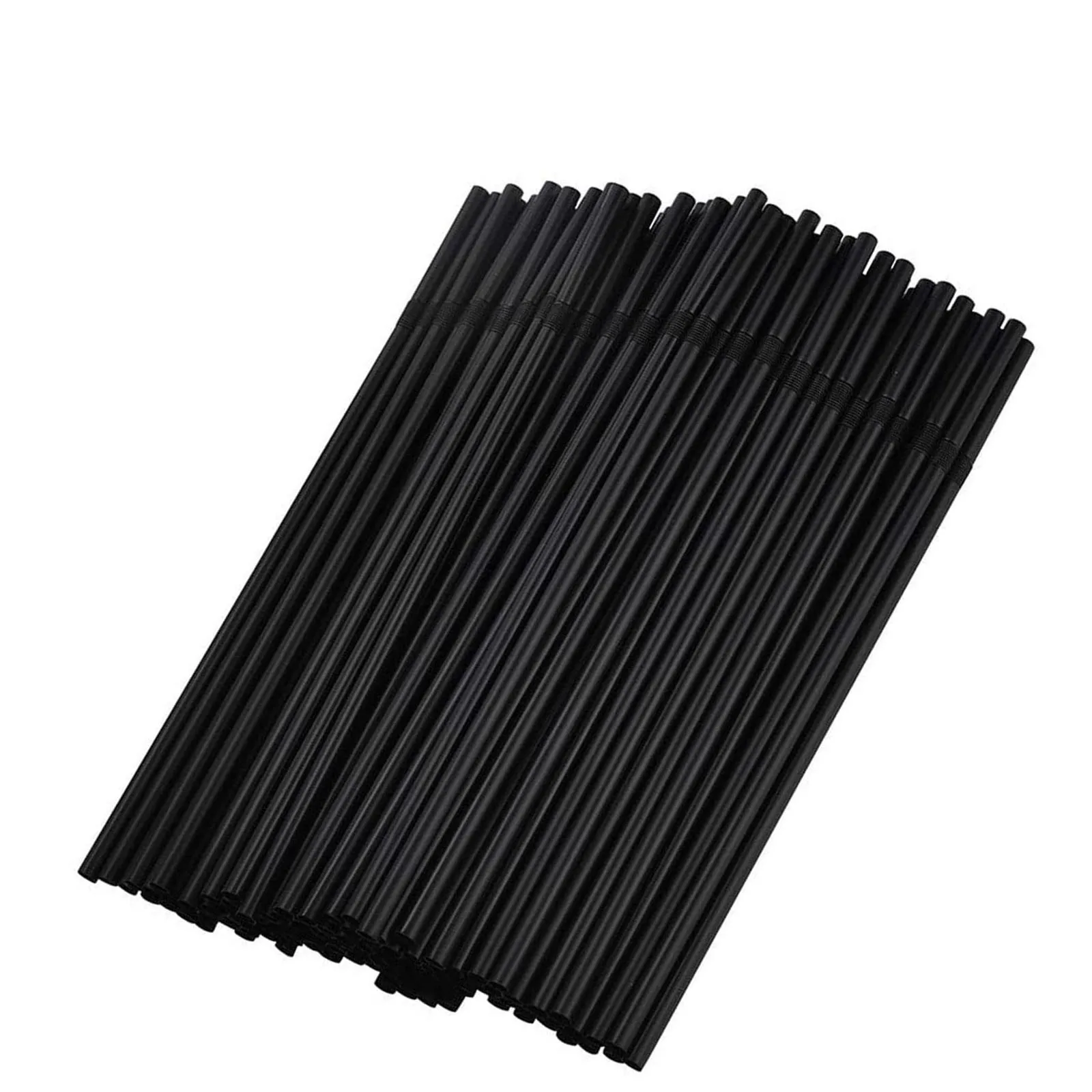 

100pcs Drinking Straws 210mm Black Long Flexible Wedding Party Supplies Plastic Drinking Straws Kitchen Accessories 2021