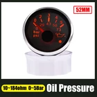 Автомобильный маслопресс ure, измеритель давления масла 52 мм 0-5 бар 0-73 psi 2 дюйма 0-10 бар 0-145 psi с сигнализацией для грузовиков, лодок, яхт, морских судов